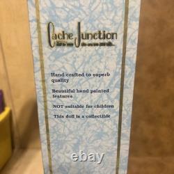 Unique Cache Junction Porcelain Doll Hand Crafted Blonde Hair Blue Eyes