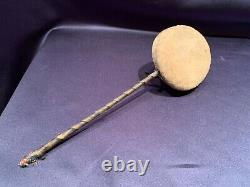 Unusual Antique C1920 Pierrette Porcelain Half Doll Patter Powder Puff on Stick