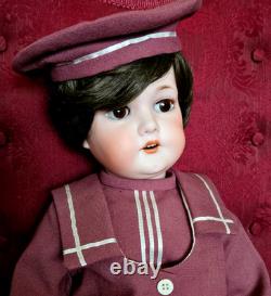 VERY CUTE! 24 Antique German BOY DOLL -Bergman BJB, SAILOR SUIT, Sleep eyes