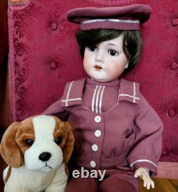 VERY CUTE! 24 Antique German BOY DOLL -Bergman BJB, SAILOR SUIT, Sleep eyes