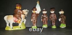 VERY RARE ORIG Vtg Set Frozen Charlotte Bisque U. S. WWI Soldiers Set With Box