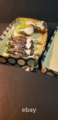 VERY RARE ORIG Vtg Set Frozen Charlotte Bisque U. S. WWI Soldiers Set With Box