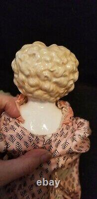 VINTAGE BLONDE CHINA HEAD DOLL FRANCES DAVIS MARKED BODY beautifully painted 17