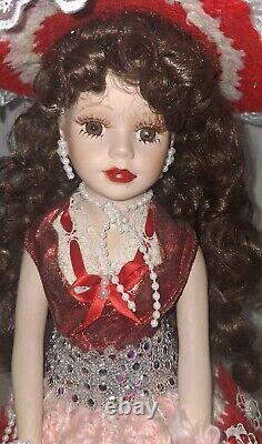 VINTAGE Beautiful 20 Porcelain Doll with Gorgeous Hand Made Crochet Dress