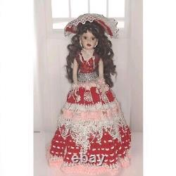 VINTAGE Beautiful 20 Porcelain Doll with Gorgeous Hand Made Crochet Dress