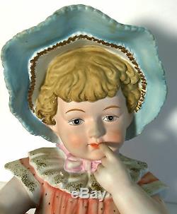 VINTAGE CERAMIC Girl PIANO Doll ANDREA BY SEDEK 6161 Porcelain FIGURINE STATUE