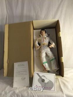 VINTAGE Danbury Mint Elvis Presley Porcelain Doll COA withstand & microphone MINT