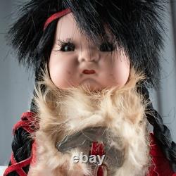 VINTAGE Native American Indian Porcelain Boy Papoose Cheyenne Doll