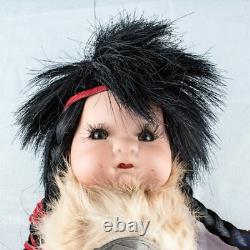 VINTAGE Native American Indian Porcelain Boy Papoose Cheyenne Doll