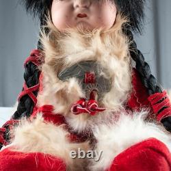 VINTAGE Native American Indian Porcelain Boy Papoose Cheyenne Doll