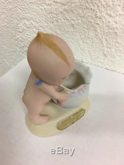 VINTAGE PORCELAIN KEWPIE Candy Container sack Let US to be Happy O'NEILL F 1912