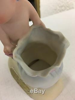 VINTAGE PORCELAIN KEWPIE Candy Container sack Let US to be Happy O'NEILL F 1912