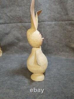 VINTAGE Papier PAPER Mache Rabbit W GERMANY Candy Holder CONTAINER 20 cardboard