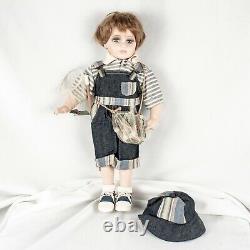 VINTAGE Porcelain Blonde Boy with His Fishing Gear Doll