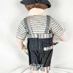 VINTAGE Porcelain Blonde Boy with His Fishing Gear Doll