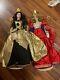 Vtg 1988 Franklin Mint Queen Of Hearts And Queen Of Diamonds Porcelain Doll
