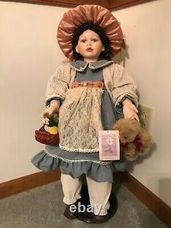 VTG 1997 COLLECTIBLE MEMORIES PORCELAIN DOLL AMANDA with Tag 30 TALL, NO BOX