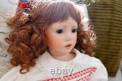 VTG 93 RARE DONNA RUBERT SHAY 29 Porcelain Doll LE Christmas Curly Hair