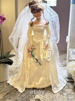 VTG Court of Dolls 26 Porcelain Doll Alexis Bride By Jenny #792/5000 With Stand