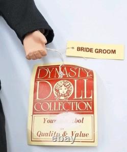 VTG DYNASTY DOLL COLLECTION BRIDE GROOM WithTAGS Porcelain Doll Posable 19 RARE