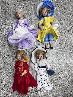 VTG Danbury Mint Lot of 4 Shirley Temple 18 Porcelain Dolls NO BOX NO COA