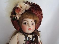 VTG FRENCH Bru Jne. Doll#10 Reproduction ARTIST JACKIE ELLIDGE, 18 LEATHER BODY