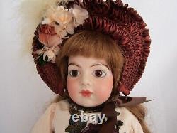 VTG FRENCH Bru Jne. Doll#10 Reproduction ARTIST JACKIE ELLIDGE, 18 LEATHER BODY