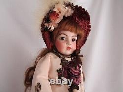 VTG FRENCH Bru Jne. Doll#10 Reproduction ARTIST JACKIE ELLIDGE, 18 LEATHER BODY