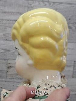 VTG German Low Brow China Head 22 inches Tall Doll Porcelain Legs Arms Blonde