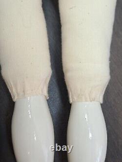 VTG German Low Brow China Head 22 inches Tall Doll Porcelain Legs Arms Blonde