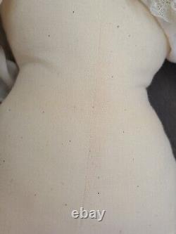 VTG German Low Brow China Head 22 inches Tall Doll Porcelain Legs Arms Blonde