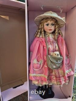 VTG Limited Edition Porcelain Girl Doll 27 Tall, Blonde Hair, Outfit, Numbered
