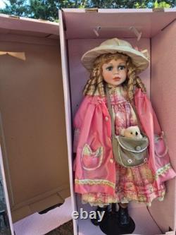 VTG Limited Edition Porcelain Girl Doll 27 Tall, Blonde Hair, Outfit, Numbered