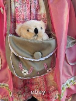 VTG Limited Edition Porcelain Girl Doll 27 Tall, Blonde Hair, Outfit, Numbered