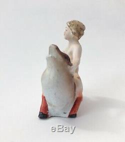 VTG PAN Figurine Doll Boy Bisque Aquarium Porcelain God Myth Antique Germany