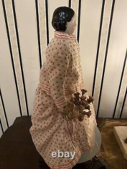 Very Early Pink Tint Covered Wagon China Head Doll Antique Fashion Clothing 15