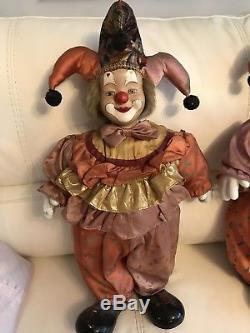Very Large Porcelain Clown Doll Dolls 24 Inches High Shop Display Vintage 80s