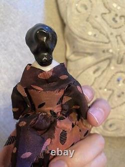 Very Rare 7.25 Early Ca 1860-70 China Doll With Unusual Hairstyle Orignal Dress