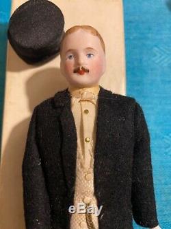 Victorian Rare Artisan Porcelain Gentleman George B. Evans dollhouse doll