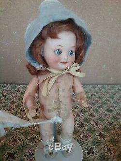 Vintage 10 googly flirty eye baby doll bisque porcelain AM Armand Marseille