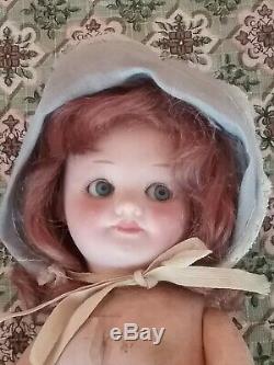 Vintage 10 googly flirty eye baby doll bisque porcelain AM Armand Marseille