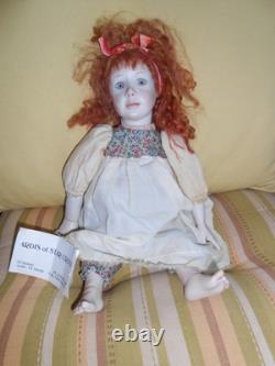 Vintage 12.5 Inch Wax Over Porcelain Robin by Doll Artist Ardis of Star Croft