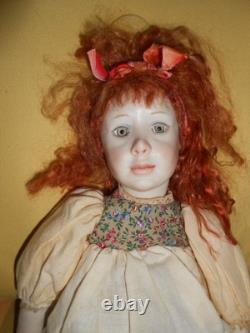 Vintage 12.5 Inch Wax Over Porcelain Robin by Doll Artist Ardis of Star Croft