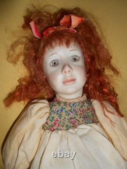 Vintage 12.5 Inch Wax Over Porcelain Robin by Doll Artist Ardis of Star Croft