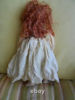 Vintage 12.5 Inch Wax Over Porcelain Robin by Doll Artist Ardis of Star Croft