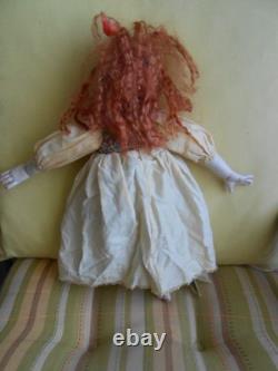 Vintage 12.5 Inch Wax Over Porcelain Robin by Doll Artist Ardis of Star Croft