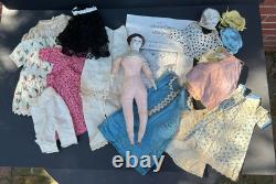 Vintage 12 Cloth China Doll Ruth Gibbs Godey Little Ladies withClothing USA Made