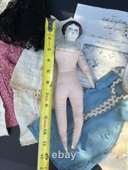 Vintage 12 Cloth China Doll Ruth Gibbs Godey Little Ladies withClothing USA Made