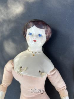 Vintage 12 Cloth China Doll Ruth Gibbs Godey Little Ladies withClothing USA Made