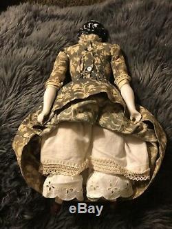 Vintage 14 Porcelain China L Doll Head Body Pariam Lady Doll Antique Clothes